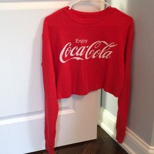 Forever 21 Coca Cola cropped shirt Small